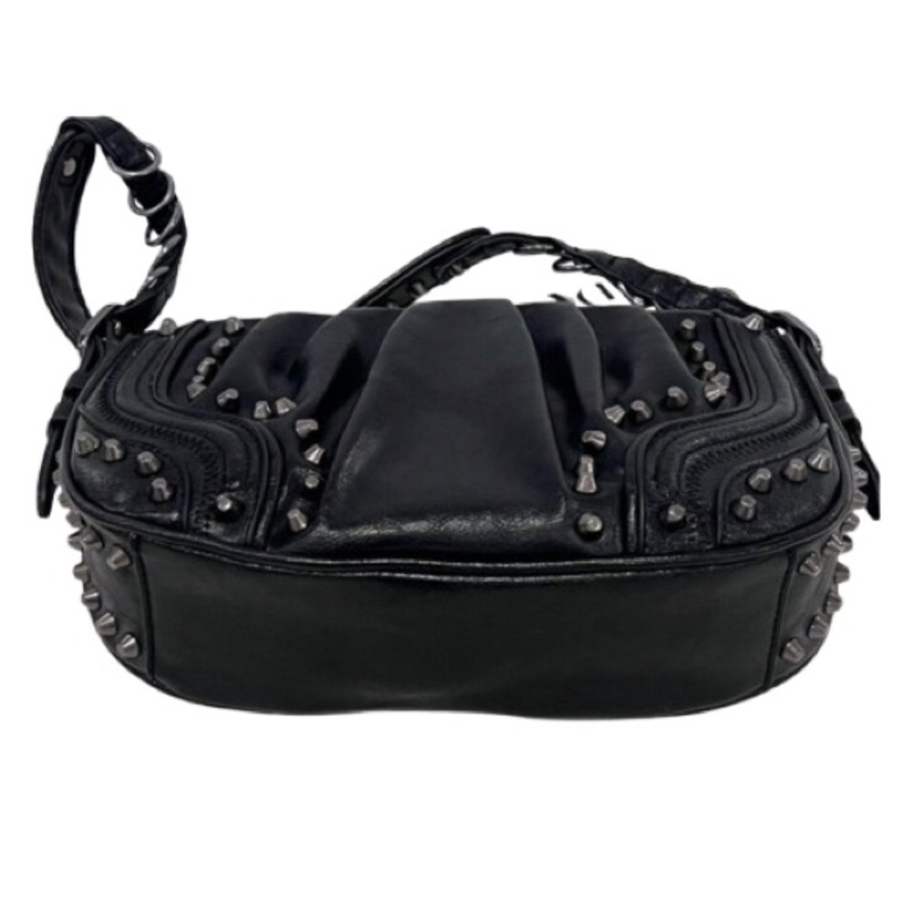 ‼️SOLD‼️ZARA BLACK POLYURETHANE STUDDED SHOULDER BAG. - Picture 3 of 9